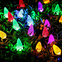 Multifunction LED C6 String Lights, Multi LED, Green Wire