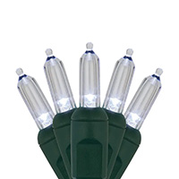 One Piece Construction Smooth Mini LED String Lights, Green Wire