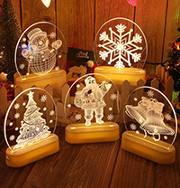 Acrylic LED Night Light Decor, Warm White LED
