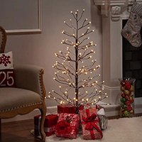 1.2M 128 LED Snowy Brown Stick Tree