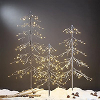 LED Lighted Snowy Pagoda Fir Tree, Warm White LED