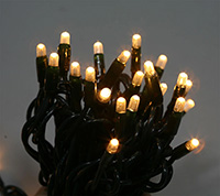 Outdoor Connectable Concave  Warm White LED  String Lights, PVC Wire