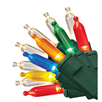 UL/CSA Listed Smooth Mini LED String Lights, Green Wire