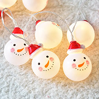 LED Color Painted Snowman, Warm White, Clear Wire 