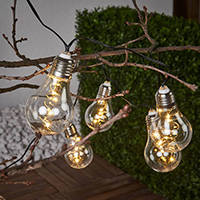 LED Jumbo A19 String Lights, Warm White, Black Wire 