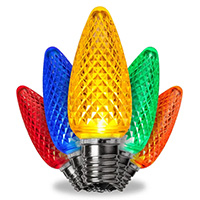 Multi LED C9 Bulbs, E12 Base