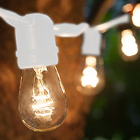 Clear S14 Patio String Lights,White Wire
