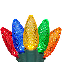 Screw in C9 LED String Lights, Green Wire