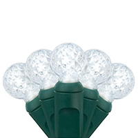 One Piece Construction Sphere LED String Lights, Green Wire
