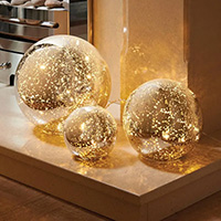 LED Mercury Glass Globe, Warm White LED